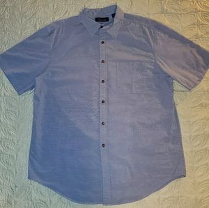 Gray short sleeve dress shirt.